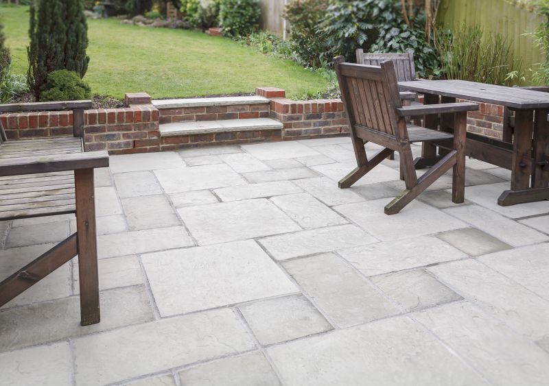 Paver patio with seating area